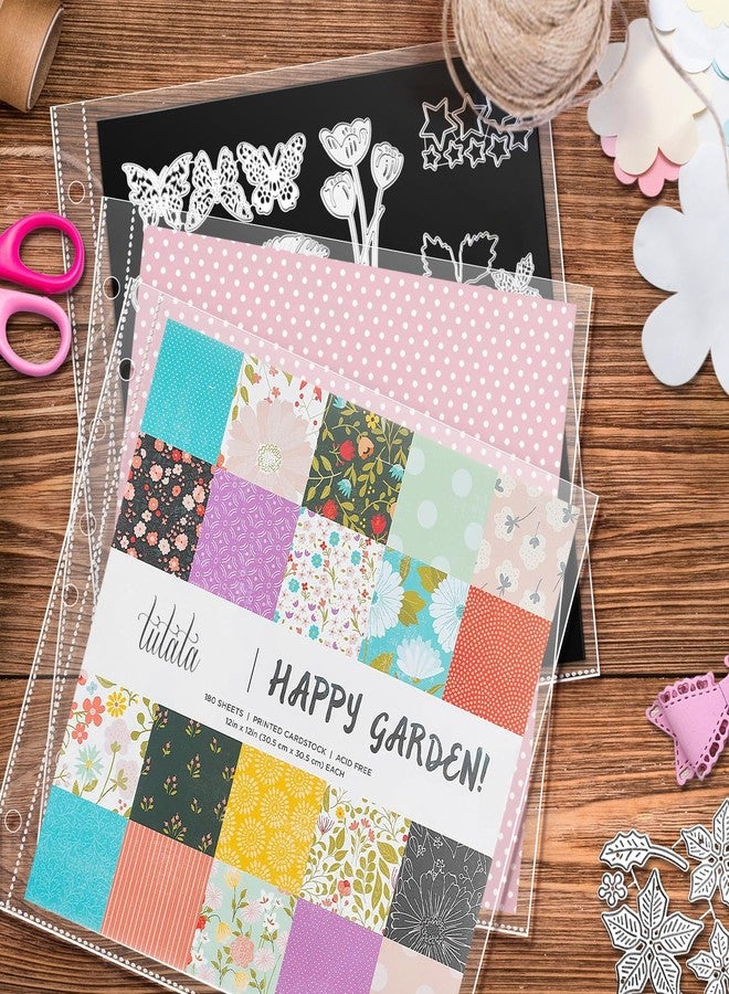 tutata 50 Pack Scrapbook Page Protectors, with 5 Dies Storage Sheets for Scrapbooking and Card Making, Die Cut Storage, Fit Scrapbook Binder and 12x12 Photo Album Refill Pages - Image 2