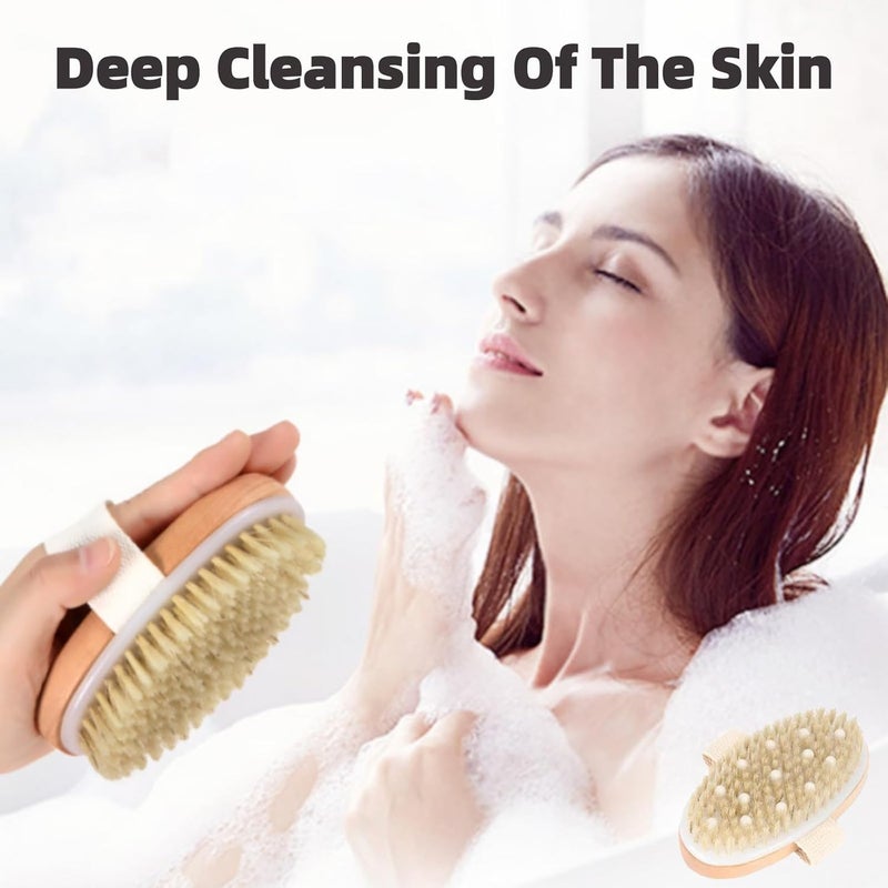Lullaxx 2PCS Body Brush,Suitable For Dry Or Wet Brushing,Natural Materials And TPR Soft Beads, Promotes Blood Circulation, Lymphatic Drainage, And Improves Cellulite,Suitable For All Skin Types - Image 3