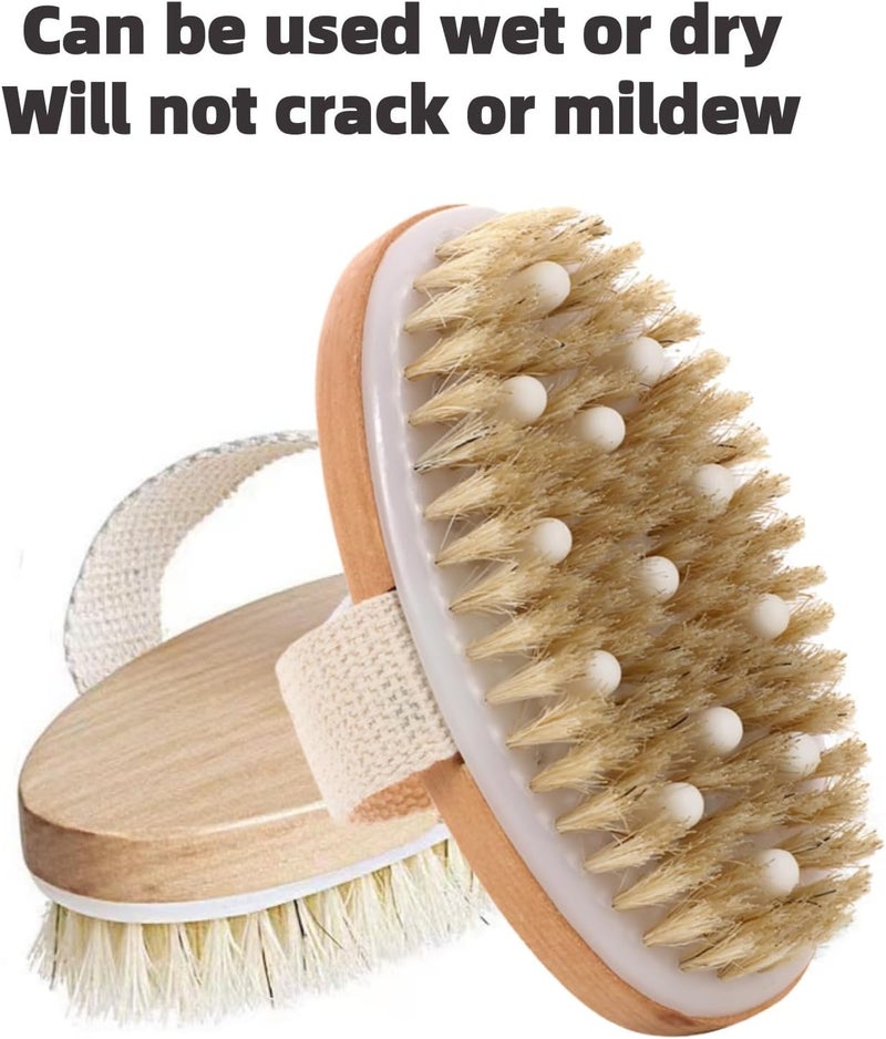 Lullaxx 2PCS Body Brush,Suitable For Dry Or Wet Brushing,Natural Materials And TPR Soft Beads, Promotes Blood Circulation, Lymphatic Drainage, And Improves Cellulite,Suitable For All Skin Types - Image 4