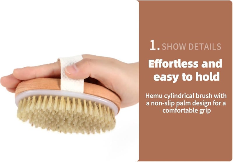 Lullaxx 2PCS Body Brush,Suitable For Dry Or Wet Brushing,Natural Materials And TPR Soft Beads, Promotes Blood Circulation, Lymphatic Drainage, And Improves Cellulite,Suitable For All Skin Types - Image 5