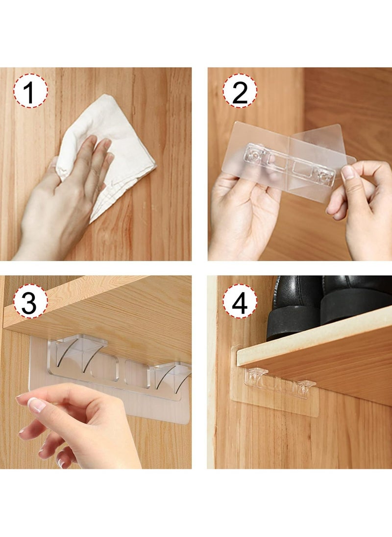 Oasisgalore 12-Pack No-Drill Self-Adhesive Shelf Support Pegs for Kitchen, Bookshelves, Closet  - Image 5