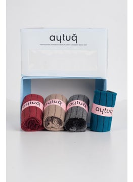 Women's Cotton 4 Pairs Specially Boxed Multicolored Socks - 41075