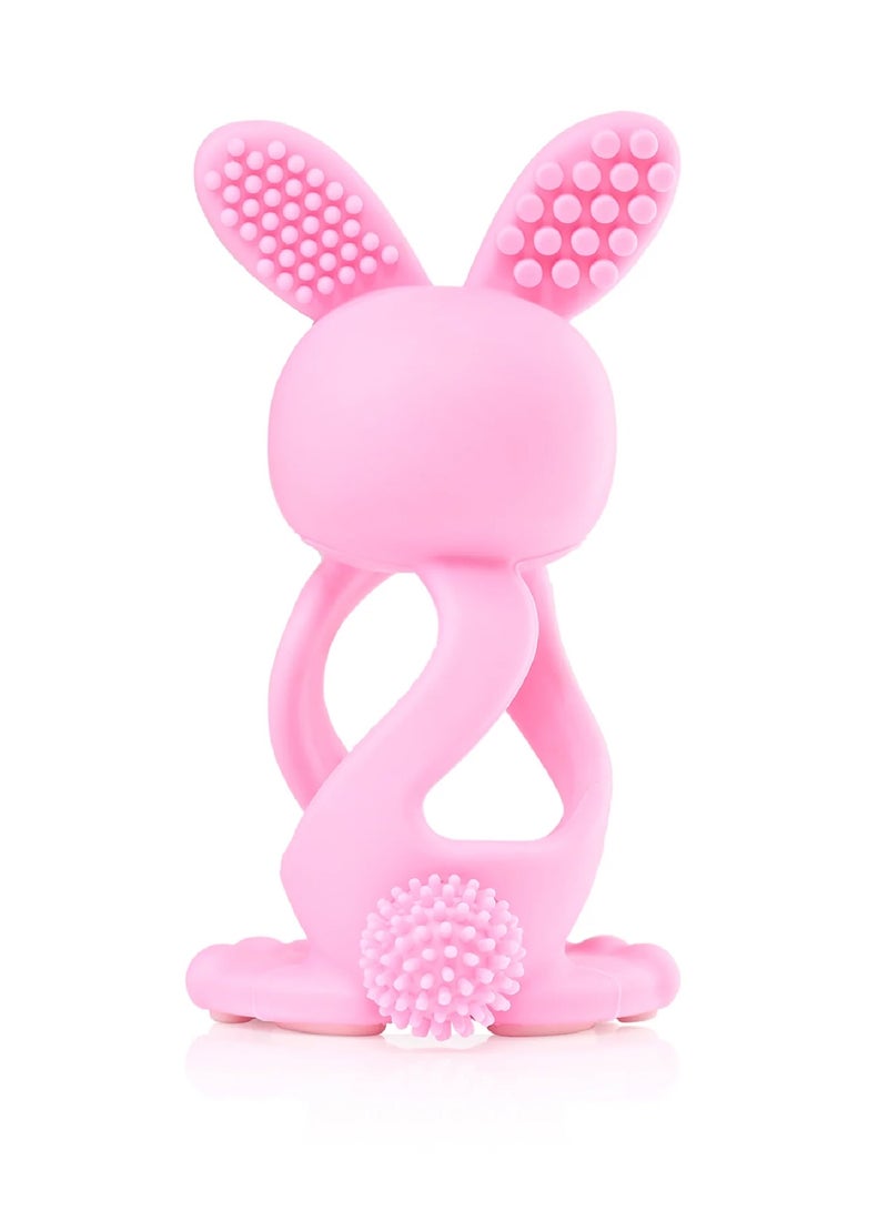 برش بيبي لعبة التسنين Bobbie Bunny، باللون الأخضر الأوكالبتوس – لعبة تسنين ممتعة وتفاعلية وحسية للأطفال من عمر 0 إلى 3 سنوات – خالية من مادة BPA، مصنوعة من سيليكون ناعم – لتهدئة اللثة ودعم تطور الفم. - Image 2