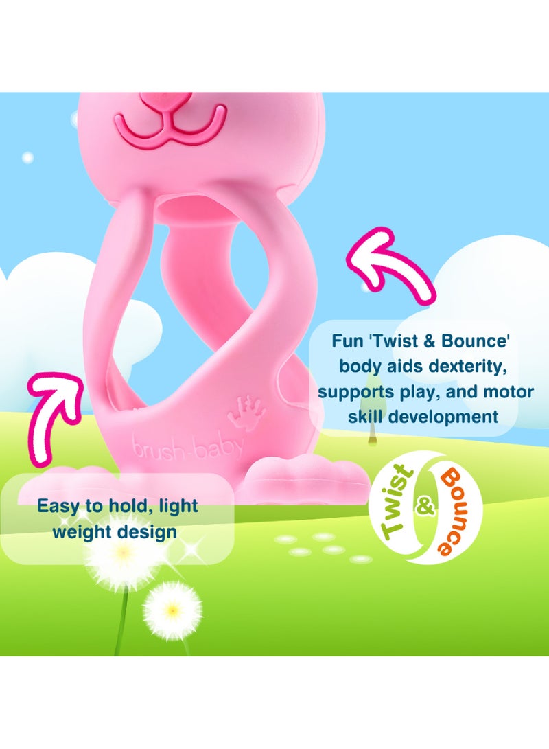 برش بيبي لعبة التسنين Bobbie Bunny، باللون الأخضر الأوكالبتوس – لعبة تسنين ممتعة وتفاعلية وحسية للأطفال من عمر 0 إلى 3 سنوات – خالية من مادة BPA، مصنوعة من سيليكون ناعم – لتهدئة اللثة ودعم تطور الفم. - Image 5