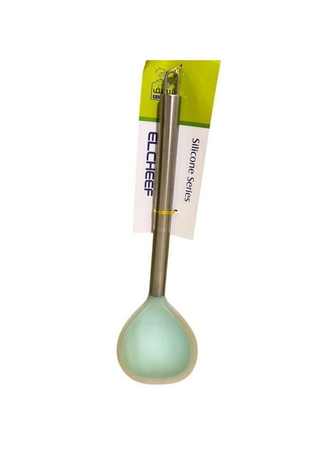 ELCHEEF Silicone Ladle with Stainless Handle - Green - Image 1