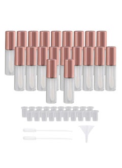 1.2Ml Mini Refillable Travel Empty Lip Gloss Bottle Tube Vials Containers Inner Stopper Set Of 20 Rose Gold