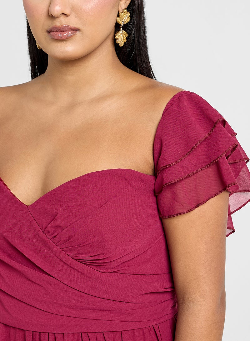 Ella Limited Curve Ruffled Sleeve Maxi Dress - Image 3