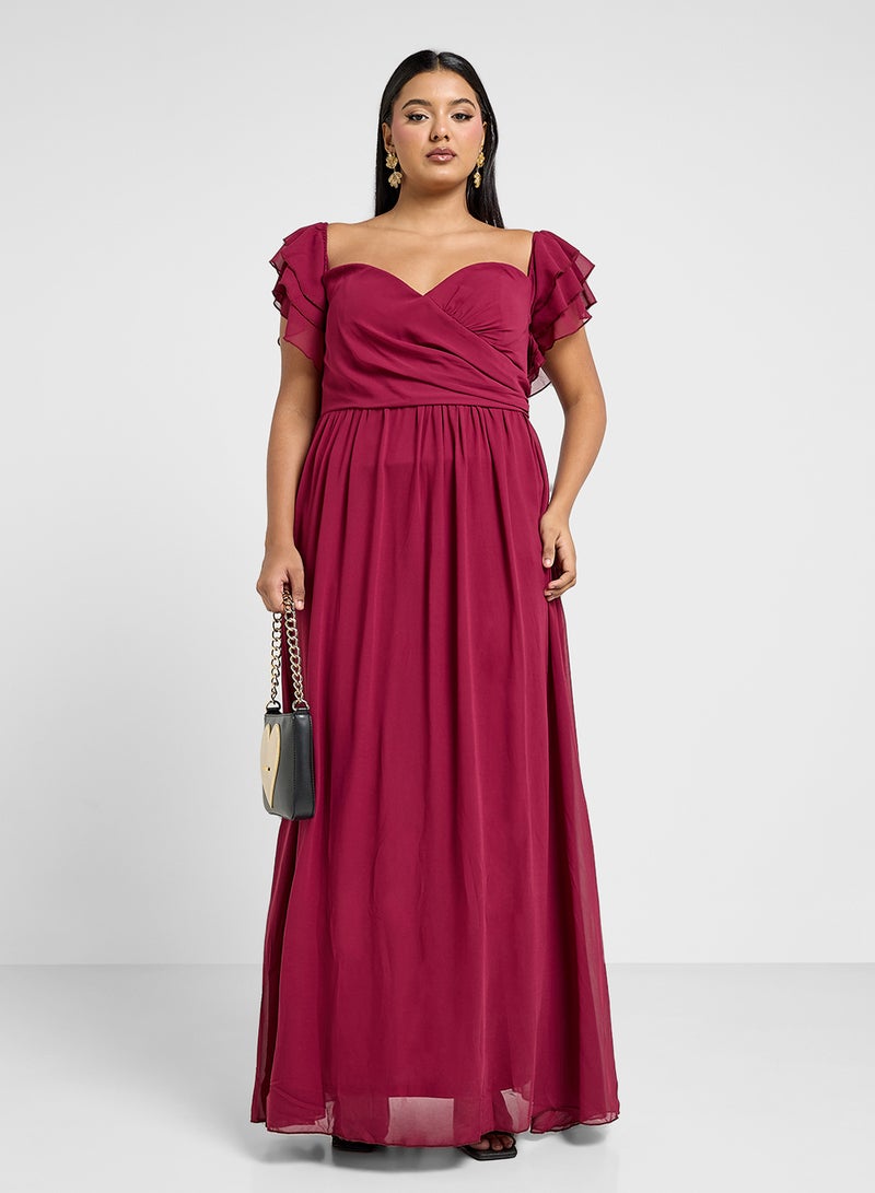 Ella Limited Curve Ruffled Sleeve Maxi Dress - Image 4