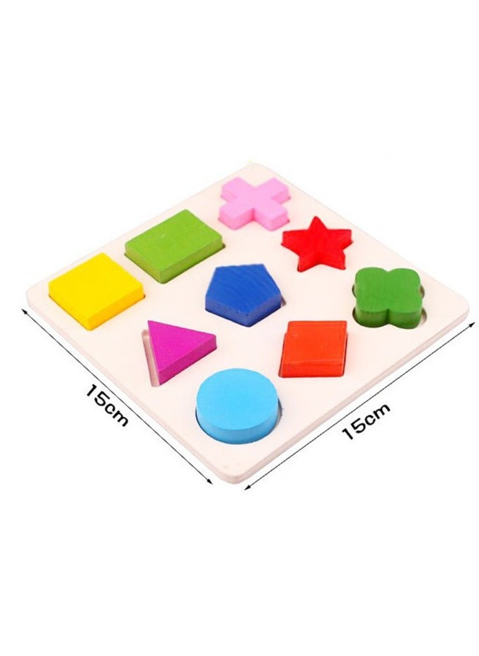 Three Patterns Baby Early Learning Wooden Geometry Shape Sorting Educational Puzzle Toy