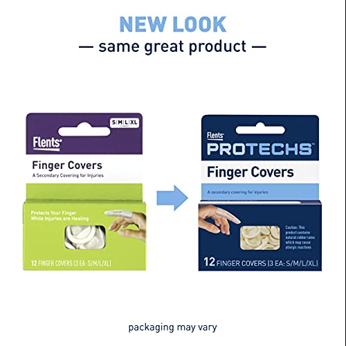 Flents First Aid Finger Covers, 12 Count, Small, Medium, Large, X-Large, Protects Finger While Healing From Injury (3 Pairs Each of S/M/L/XL) (69626) - Image 3