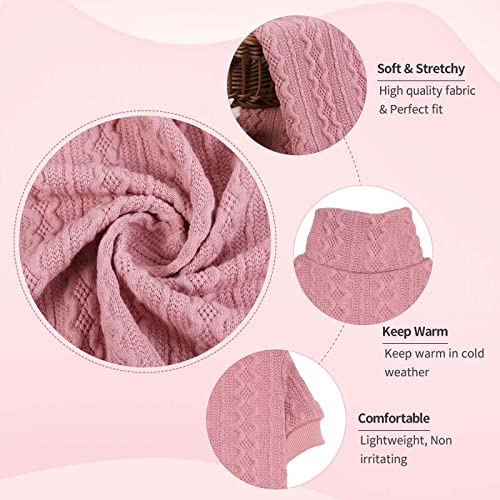 Jamktepat Dog Sweaters for Large Dogs Turtleneck Knitted Pet Clothes Solid Color Puppy Sweater Warm Dog Sweater(Pink&L) - Image 5