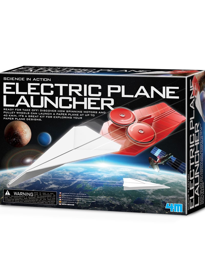 4M Electric Plane Launcher – STEM Science Kit with Motorized Launcher and Foam Planes for Kids to Build, Experiment, and Learn Aerodynamics Through Fun Hands-On Educational Play Ages 8+ | 00-03453 - Image 1