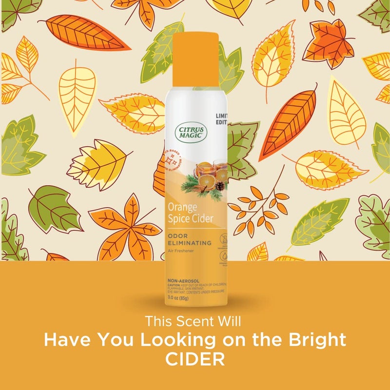Citrus Magic رذاذ معطر للجو من سيتروس ماجيك، إصدار محدود، لإزالة الروائح الطبيعية، برائحة عصير البرتقال والتوابل، 3 أونصات، عبوة من 3 - Image 2
