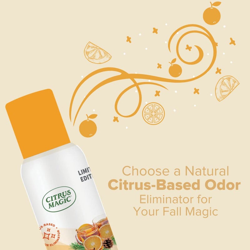 Citrus Magic رذاذ معطر للجو من سيتروس ماجيك، إصدار محدود، لإزالة الروائح الطبيعية، برائحة عصير البرتقال والتوابل، 3 أونصات، عبوة من 3 - Image 3