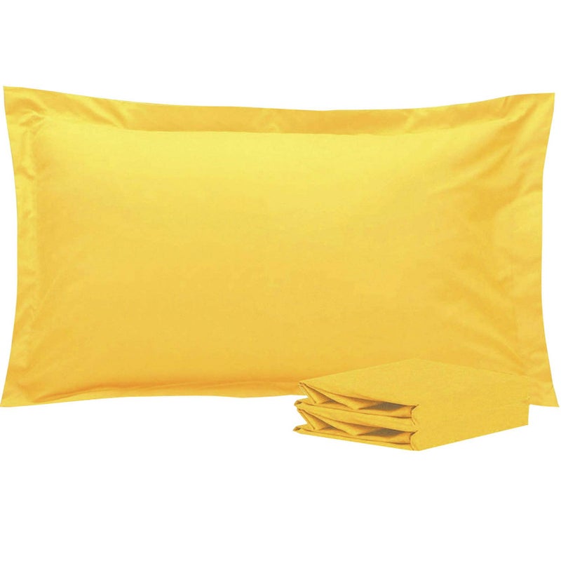 NTBAY NTBAY King Pillow Shams - 2 Pack Brushed Microfiber 20x36 Sham Covers - Super Soft and Cozy  Wrinkle  Fade  Stain Resistant 20x36 Inches Oxford Pillowcases  Yellow  - Image 1