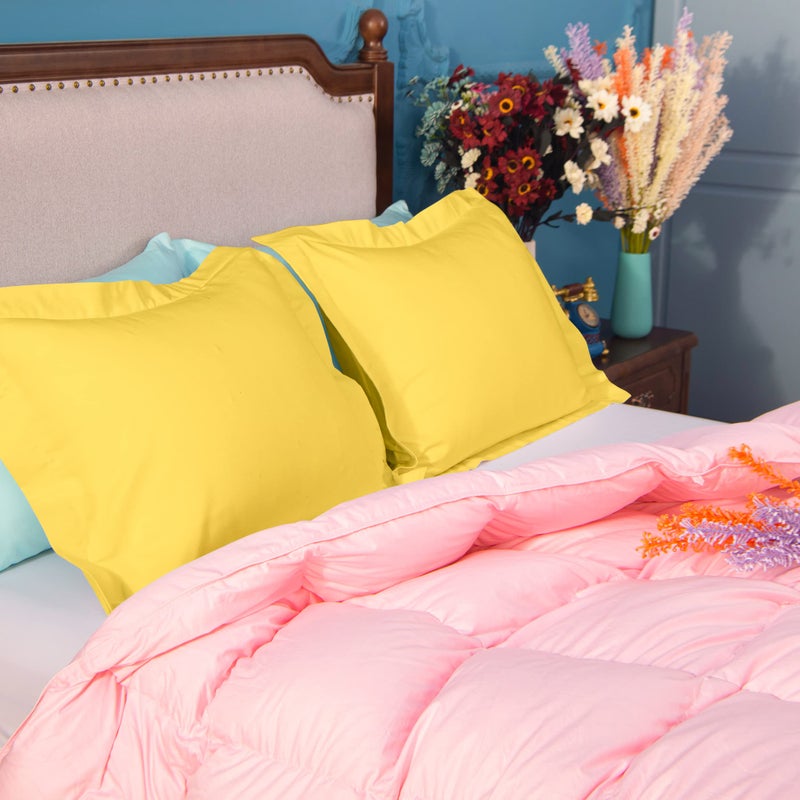 NTBAY NTBAY King Pillow Shams - 2 Pack Brushed Microfiber 20x36 Sham Covers - Super Soft and Cozy  Wrinkle  Fade  Stain Resistant 20x36 Inches Oxford Pillowcases  Yellow  - Image 2