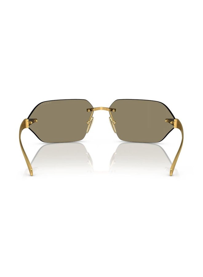 PRADA Woman IRREGULAR  SUNGLASSES- PR A56S - lense size:71mm - SATIN YELLOW GOLD - Image 2