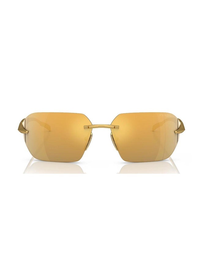 PRADA Woman IRREGULAR  SUNGLASSES- PR A56S - lense size:71mm - SATIN YELLOW GOLD - Image 3