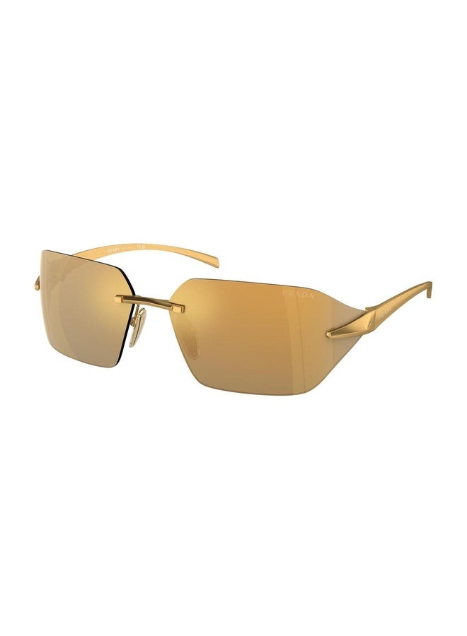 PRADA Woman IRREGULAR  SUNGLASSES- PR A56S - lense size:71mm - SATIN YELLOW GOLD - Image 1