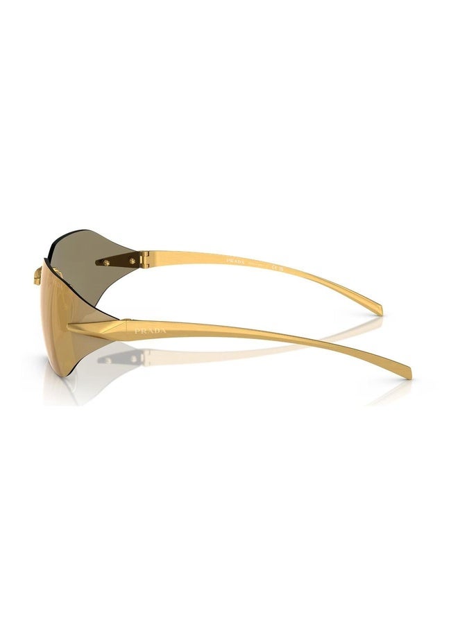 PRADA Woman IRREGULAR  SUNGLASSES- PR A56S - lense size:71mm - SATIN YELLOW GOLD - Image 4