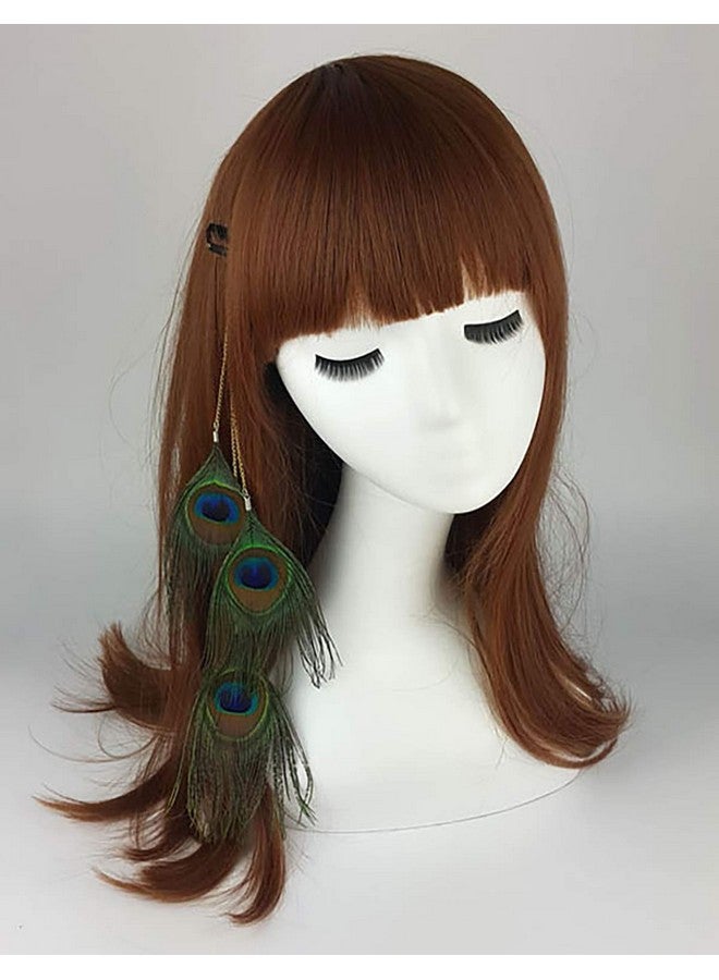 Fodattm 3Pcs Handmade Peacock Feather Hippie Hair Extension Headdress Headband Bohemia Feather Hair Clips Comb Hairpin Headdress For Women - Image 4