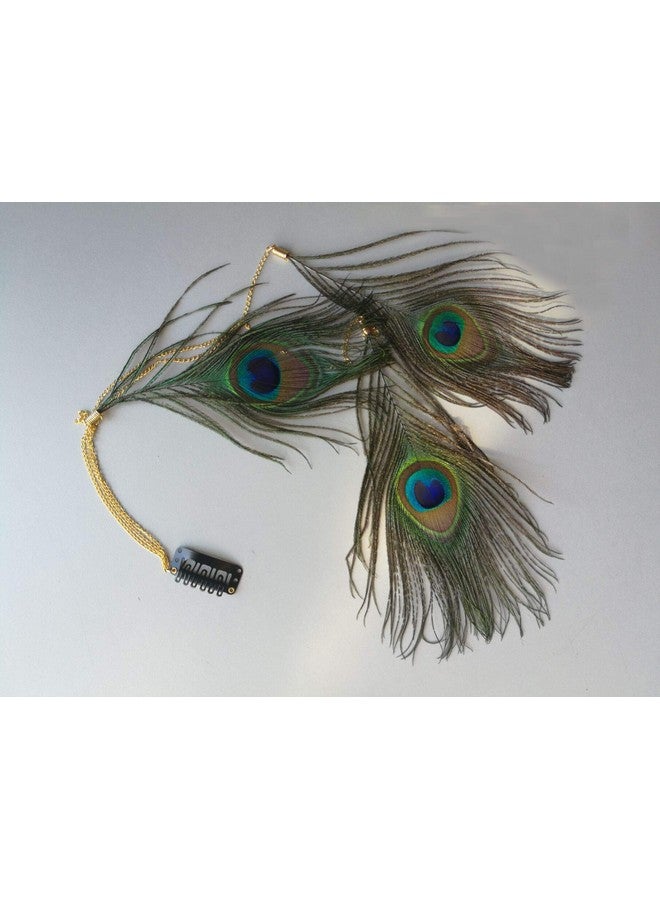Fodattm 3Pcs Handmade Peacock Feather Hippie Hair Extension Headdress Headband Bohemia Feather Hair Clips Comb Hairpin Headdress For Women - Image 5