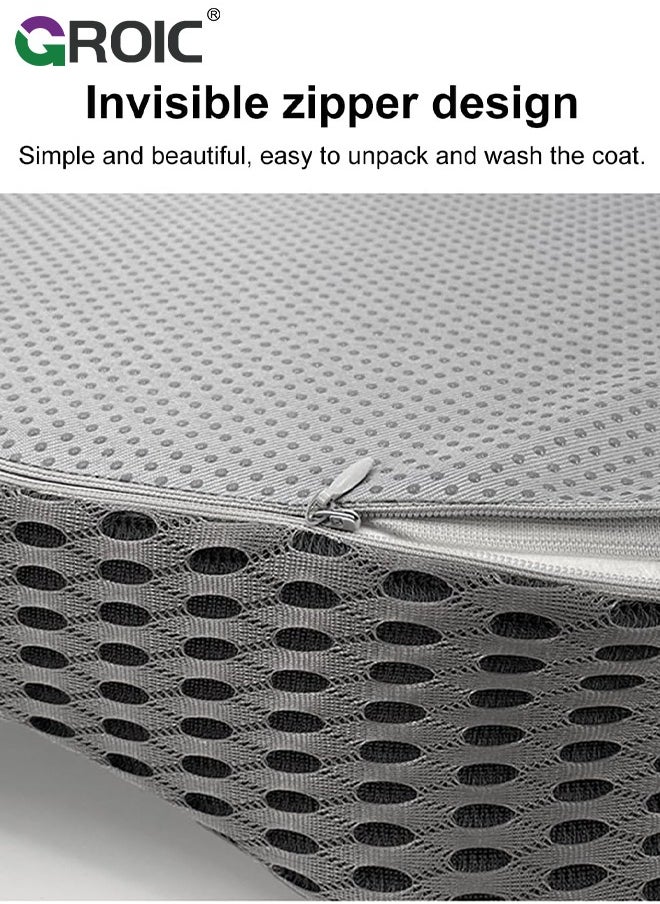 GROIC Widen Car Seat Cushion for Driving, Innovative Seat Cushion with Breathable Macropore Memory Foam for Enhanced Breathability & Support, Car Cushions for Hip Pain Relief, Improve Vision/Posture  - Image 5