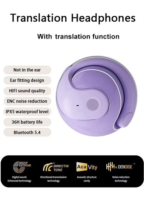 Headphones Bone Conduction Earphone AI translation ,Water proof Open Ear Sports Bluetooth Headphones Wireless Earbuds With Noise Cancellation
