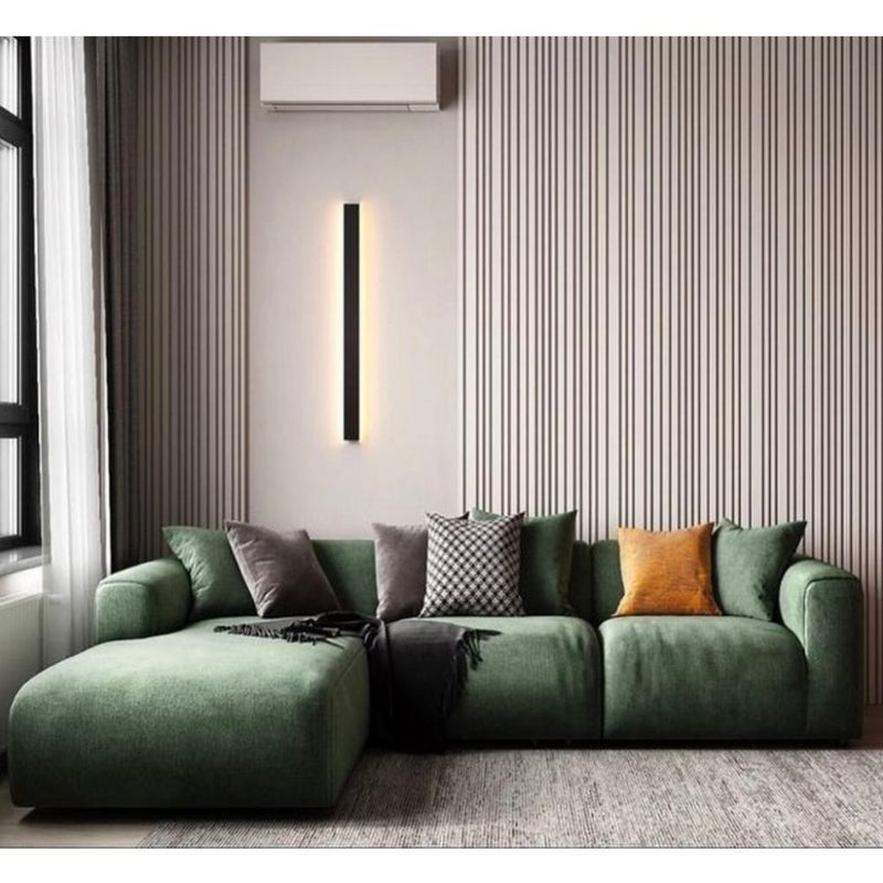 Betak Swedish wood and suede corner sofa - green - Image 1