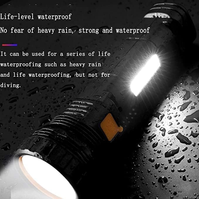 Esidai 4pcs Solar/Rechargeable Multi Function 1000 Lumens LED Flashlight, with Emergency Strobe Light and 1200 Mah Battery, Emergency Power Supply and USB Charging Cable, Fast Charging (4PC) - Image 3