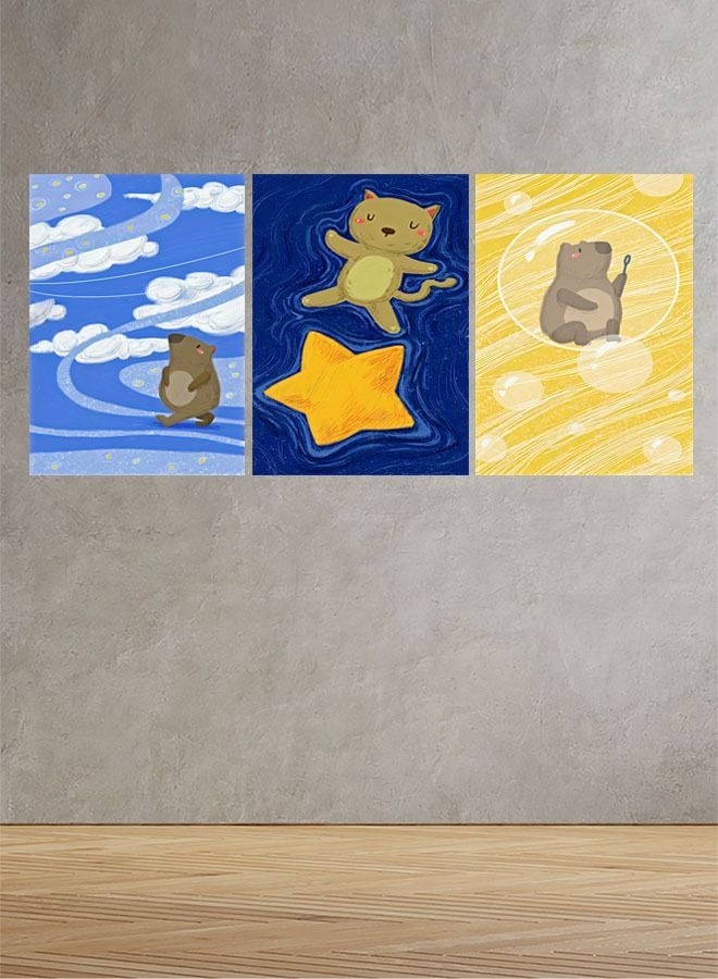 Marktna Decorative Wall Art Painting With a Modern Design for Children Rooms 3 Pieces Size 120x60cm - Image 1