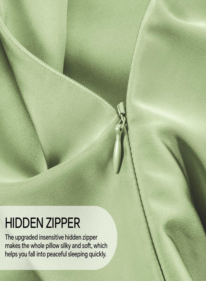 INFIIXSO Mulberry Silk Pillowcase for Hair and Skin, Silk Pillow Cases Standard Size with Hidden Zipper 20"x26", Extraordinary Smooth and Soft Cooling Pillow Cases for Hot Sleepers(Sage Green, 1 Pack) - Image 5