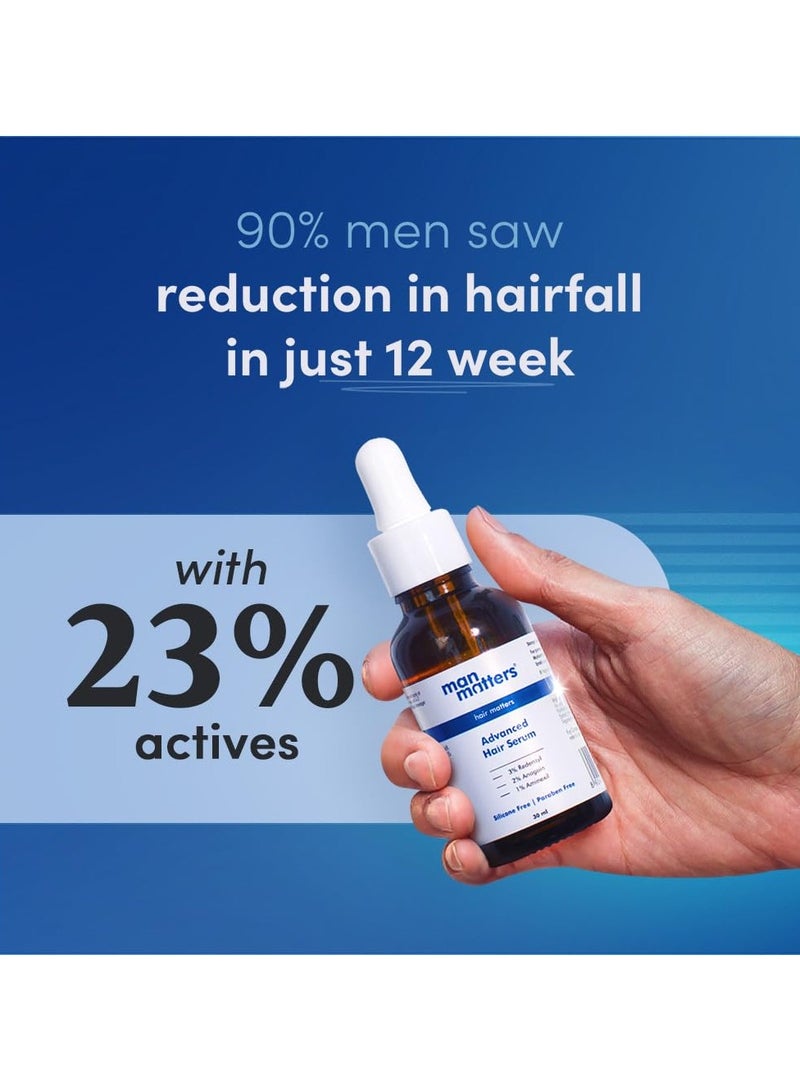 Man Matters Advanced Hair Growth Serum 30ml - With 23% actives (3% Redensyl, 2% Anagain & 1% Aminexil, Rosemary Leaf Extract) - Reactivates Hair Cells and Promotes Hair Growth - Image 4