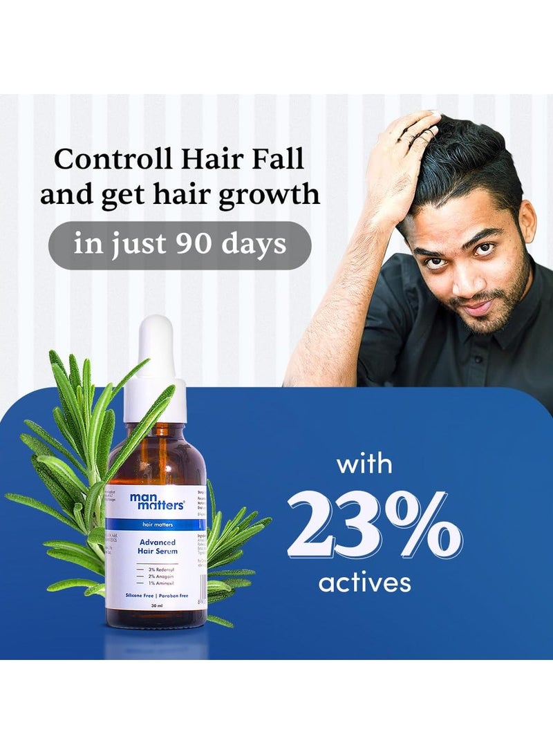 Man Matters Advanced Hair Growth Serum 30ml - With 23% actives (3% Redensyl, 2% Anagain & 1% Aminexil, Rosemary Leaf Extract) - Reactivates Hair Cells and Promotes Hair Growth - Image 5