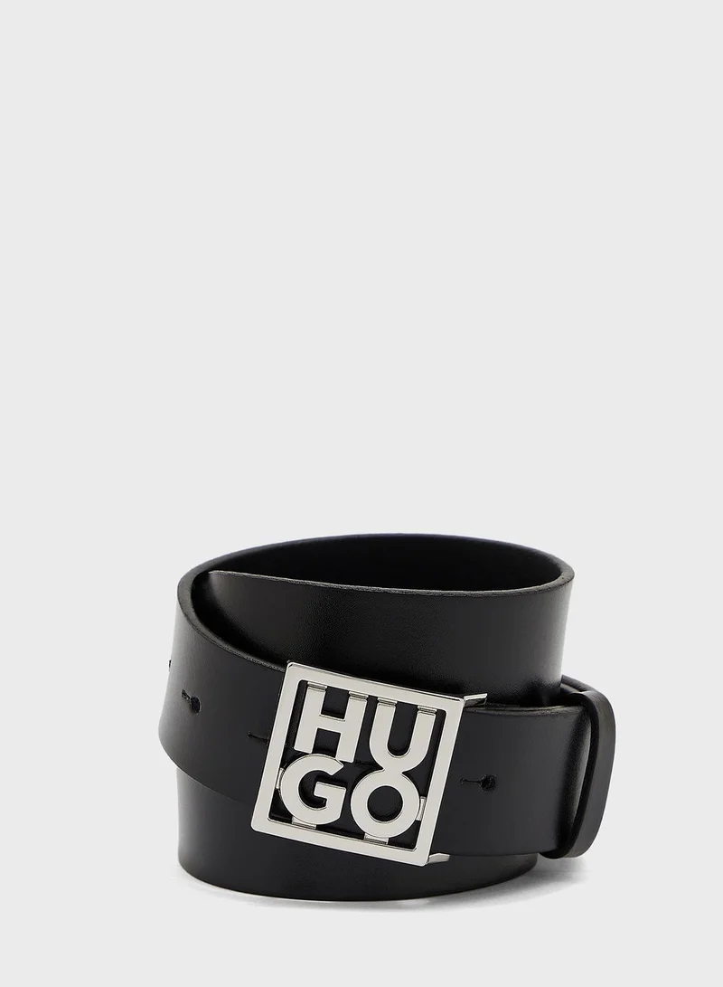 HUGO Logo Buckle Detailed Belt