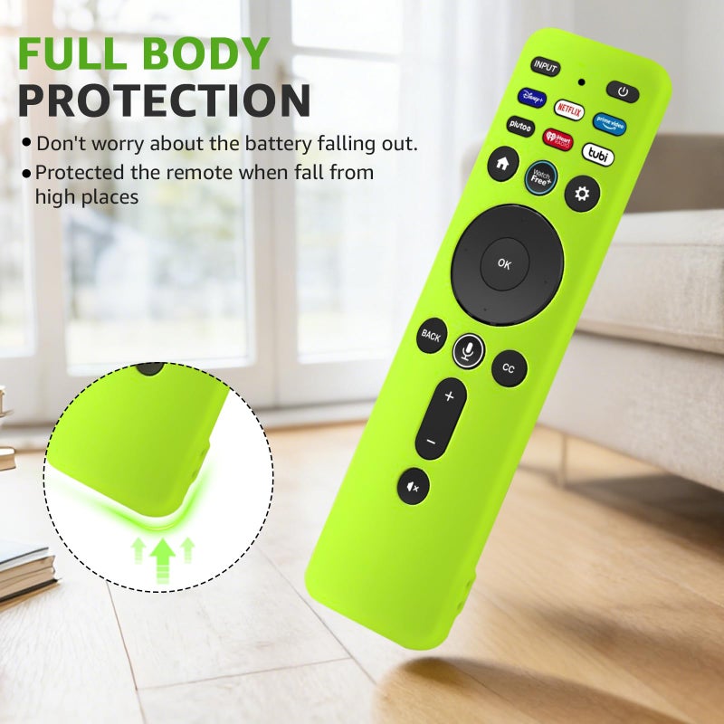 Climberer [2Pack] Climberer Cover for VIZIO XRT260,Smart TV Remote Control Replacement Glow in Dark Protective Skin Case - Blue & Green (XRT260) - Image 5