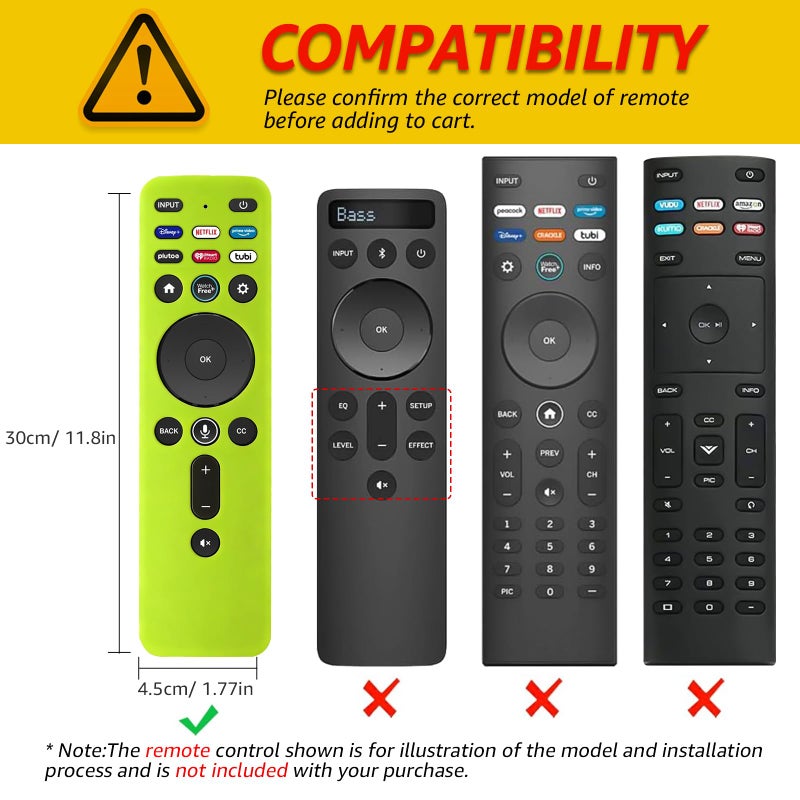 Climberer [2Pack] Climberer Cover for VIZIO XRT260,Smart TV Remote Control Replacement Glow in Dark Protective Skin Case - Blue & Green (XRT260) - Image 2