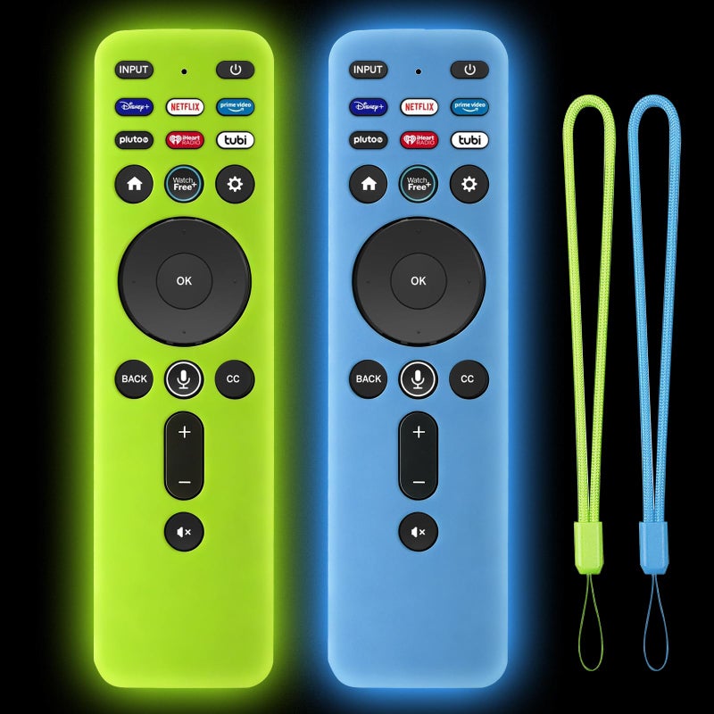 Climberer [2Pack] Climberer Cover for VIZIO XRT260,Smart TV Remote Control Replacement Glow in Dark Protective Skin Case - Blue & Green (XRT260) - Image 1