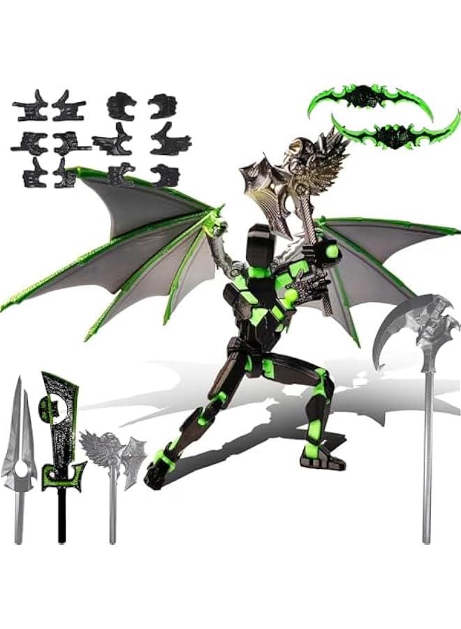 Already Assembled T13 Action Figure Accessories,Dummy 13 T13 Multi-Jointed Movable,for Collectors Desktop Decorations t-13 Movability 3D Printed Toys (Black Green) - Image 1