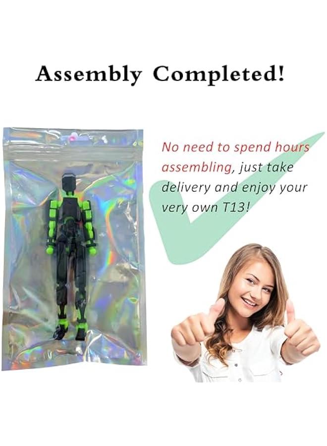 Already Assembled T13 Action Figure Accessories,Dummy 13 T13 Multi-Jointed Movable,for Collectors Desktop Decorations t-13 Movability 3D Printed Toys (Black Green) - Image 2