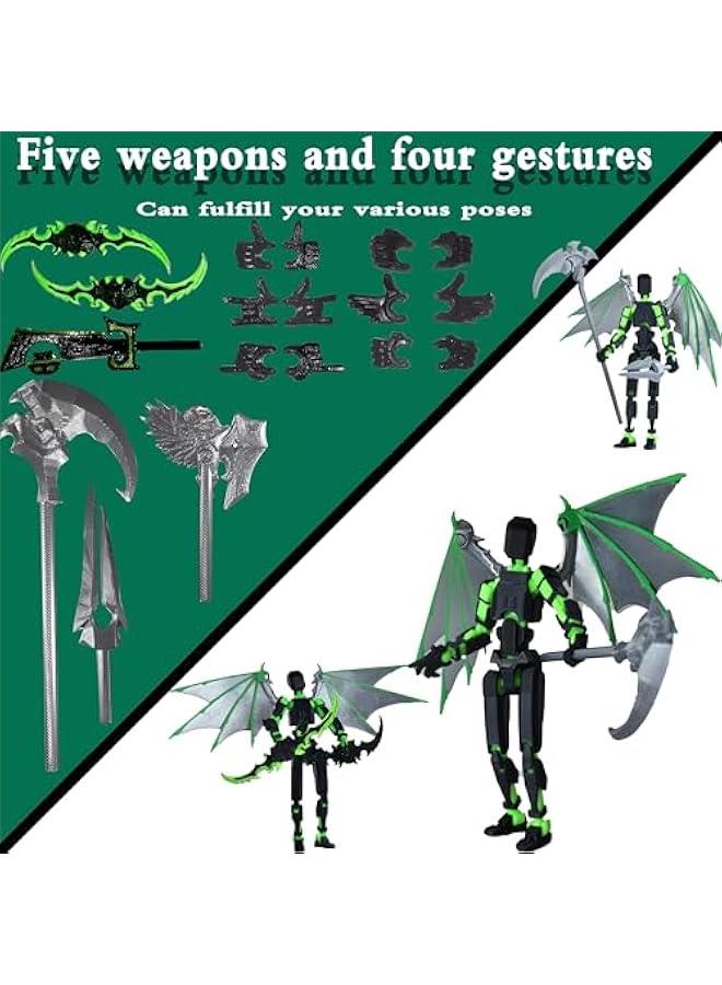 Already Assembled T13 Action Figure Accessories,Dummy 13 T13 Multi-Jointed Movable,for Collectors Desktop Decorations t-13 Movability 3D Printed Toys (Black Green) - Image 4