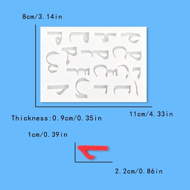 Anyana mini silicone arabic letters alphabet number mold Fondant Mould for gum paste decoration Sugar paste cake decorating cupcake topper decor set of 2 - Image 5