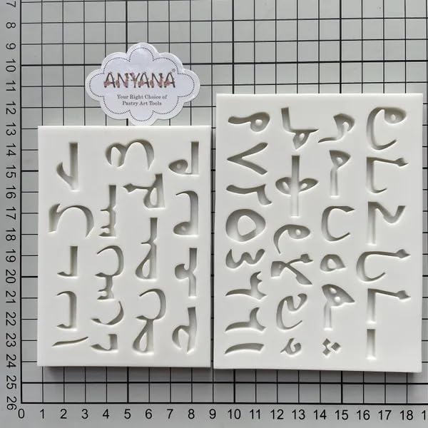Anyana mini silicone arabic letters alphabet number mold Fondant Mould for gum paste decoration Sugar paste cake decorating cupcake topper decor set of 2 - Image 3