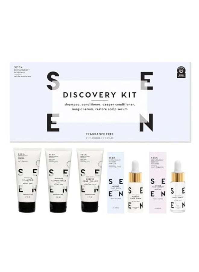 SEEN Discovery Kit Scented NonComedogenic Hair Set DermatologistDeveloped Safe for Sensitive Acne Prone Skin - Image 1