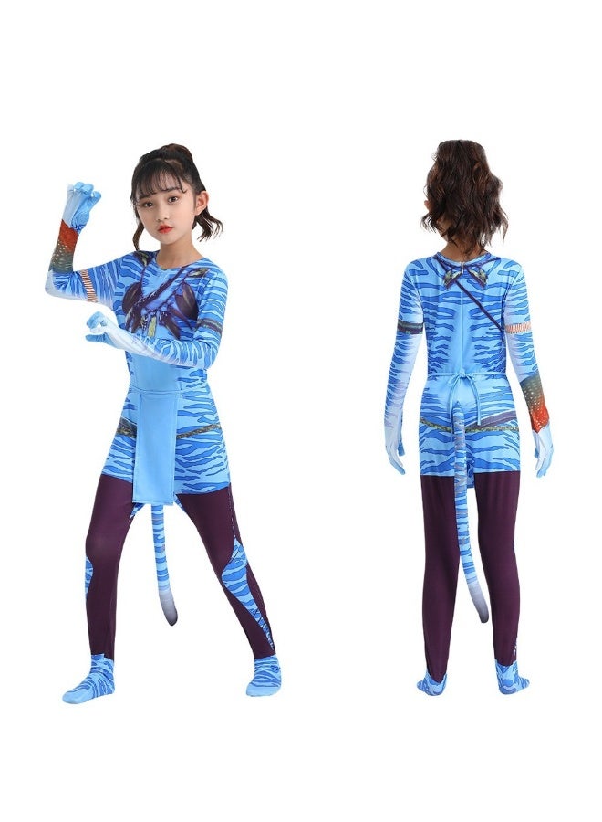 NIBEMINENT Avatar children's clothing, adult stage role-playing clothing, camouflage one-piece suit - Image 1