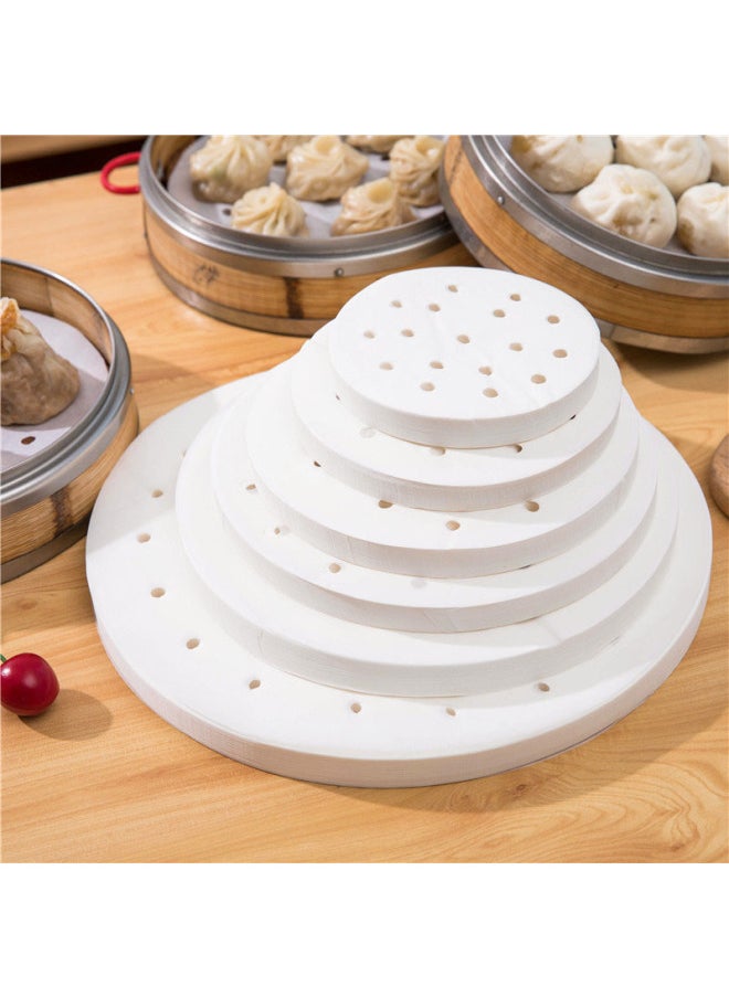 Generic - Thickened Steamer Paper Round Perforated Non-stick High Temperature Resistant Steamer Paper Buns Paper Pad Roast Duck Cake Pad Paper Parchment Paper-Color:200 Sheets-Specifications:5.5 Inches 14cm - Image 1