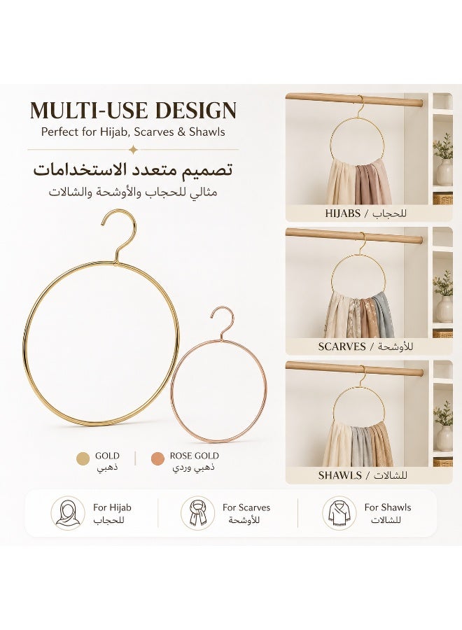 Heavy Duty Metal Scarf & Hijab Storage Rack Wall Mounted Clothes Organizer Hanger for Abaya Wardrobe Closet Space Saving Solution 2PCS - Image 4