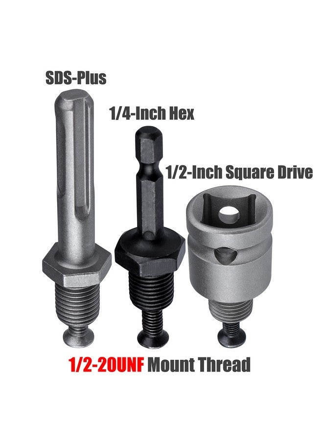 Yakamoz Yakamoz 3Pcs 1/2-20 UNF Mount Thread Drill Chuck Shank Adapter Set, SDS-Plus Shank for Rotary Hammer Drill | 1/4" Hex Shank for Impact Driver | 1/2" Drive Female Adapter for Air Impact Wrench  - Image 4
