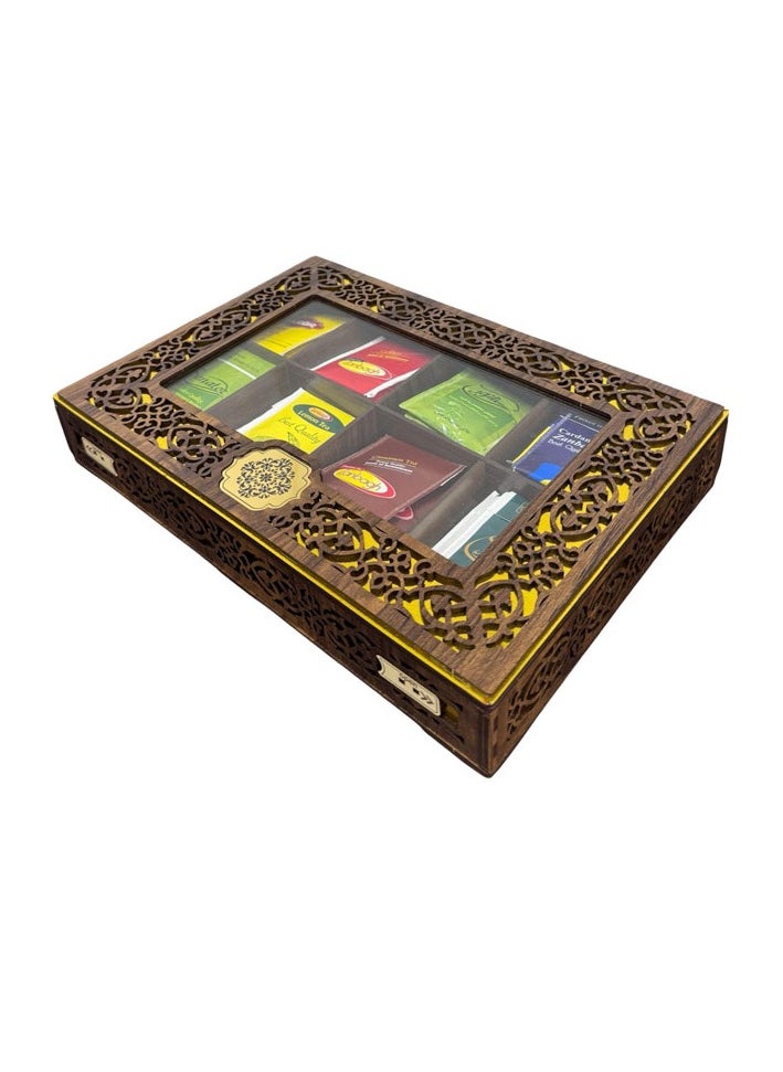 ZANBAGH Tea Box Organizer, Storage Box with Transparent Hinged Lid, Coffee and Tea Organizer for Kitchen Pantry Cabinets and Countertops, Includes 64 Zanbagh Tea Bags, 8 of each flavor  - Image 2