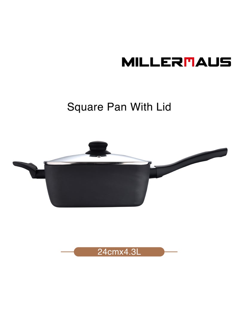 MILLERHAUS Millerhaus Blossom Sqaure Pan 25.8cm Press Aluminium  - Image 2